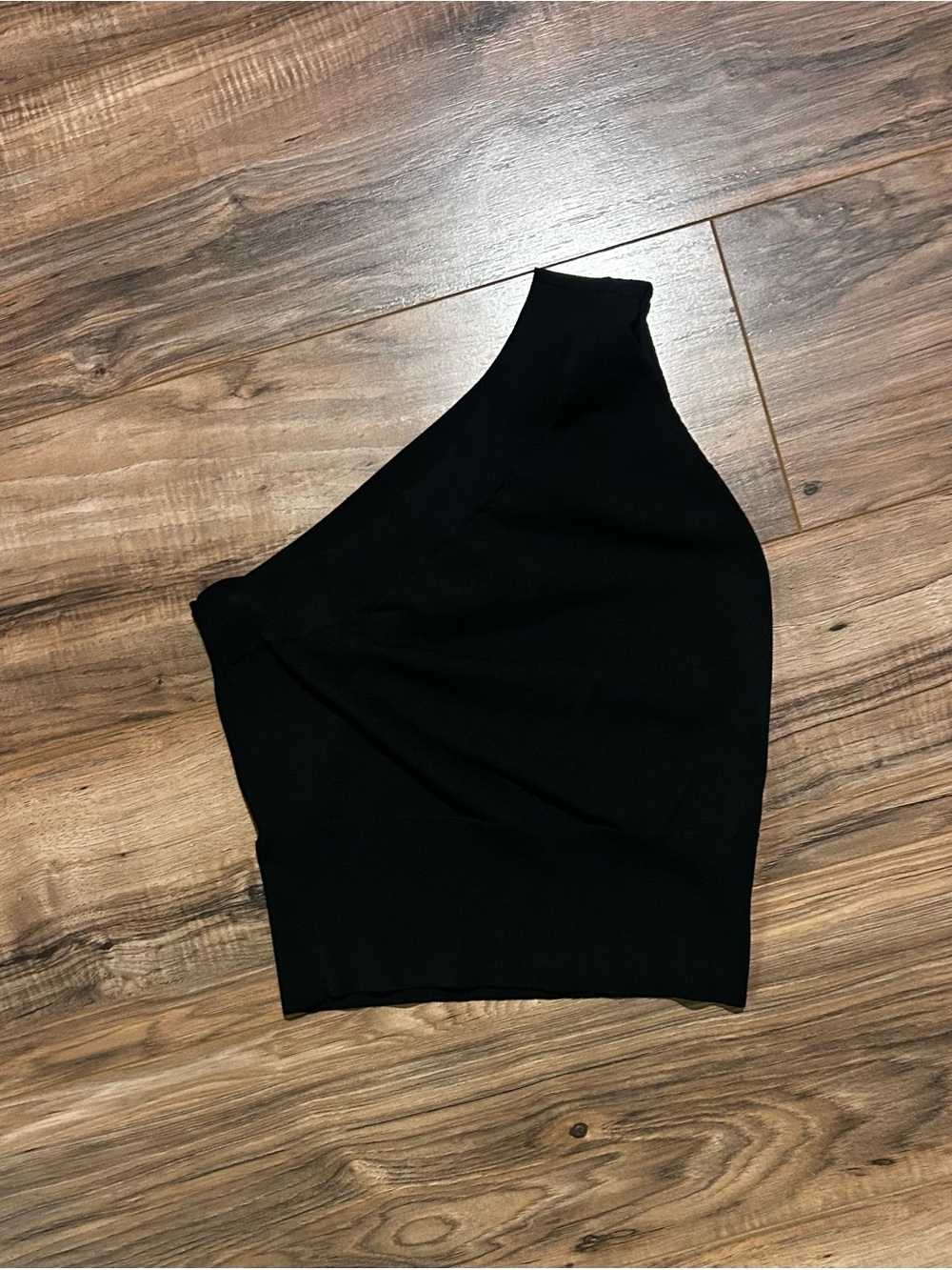 Express Black One-Shoulder Crop Top